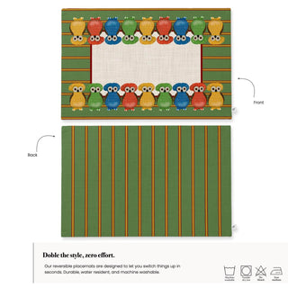 Owl Moss Reversible Placemat / Set 2