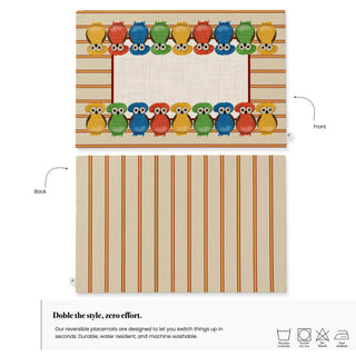 Owl Sand Reversible Placemat / Set 2