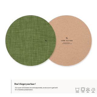 Earth Moss Linen Charger Plate Cover