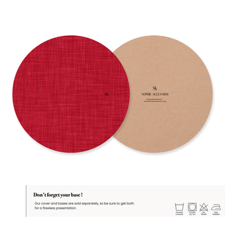 Cherry Linen Charger Plate Cover
