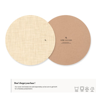 Almond Linen Charger Plate Cover