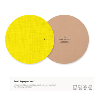Lemon Zest Linen Charger Plate Cover