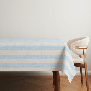 Sky Linen Stripes Tablecloth