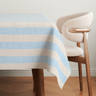 Sky Linen Stripes Tablecloth