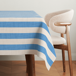 Cool Breeze Linen Stripes Tablecloth
