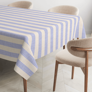 Hydrangea Linen Stripes Tablecloth