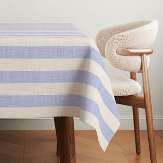 Hydrangea Linen Stripes Tablecloth