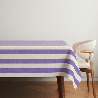 Violet Linen Stripes Tablecloth