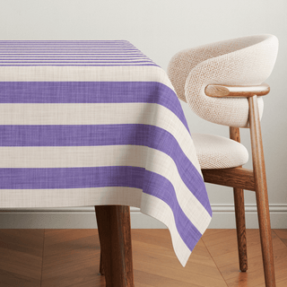 Violet Linen Stripes Tablecloth