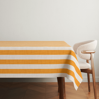 Gold Sienna Linen Stripes Tablecloth