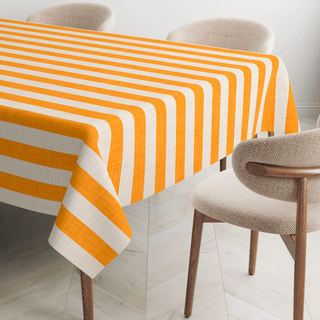 Gold Sienna Linen Stripes Tablecloth