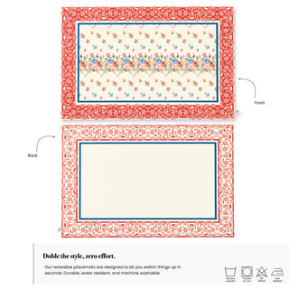 Country Blossom Reversible Placemat  / Set 2