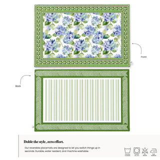 Hydrangea Haze Reversible Placemat / Set 2