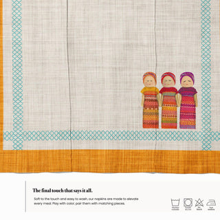 Worry Doll Gold Sienna Linen Napkin