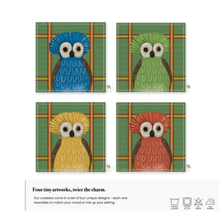 Owl Moss Coaster / Set 4