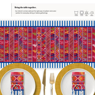 Atitlán Indigo Bay Table Runner