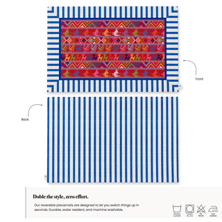 Atitlán Indigo Bay Reversible Placemat / Set 2