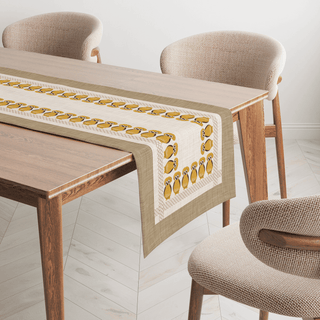 Owl Vanilla Linen Table Runner