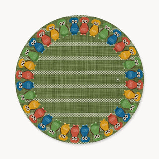 Owl Earth Moss Linen Charger Plate Cover