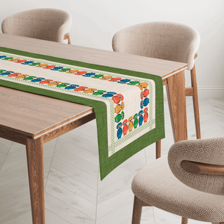 Owl Earth Moss Linen Table Runner