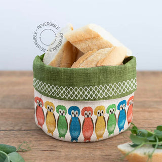 Owl Earth Moss linen Bread Basket