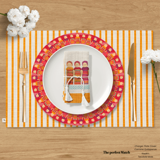 Worry Doll Gold Sienna Linen Reversible Placemat / Set 2