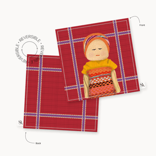 Red Worry Doll Coaster / Set 4