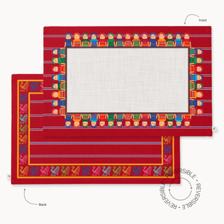 Red Worry Doll Reversible Placemat / Set 2