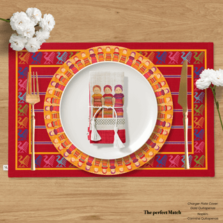 Red Worry Doll Reversible Placemat / Set 2