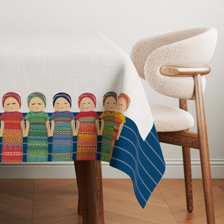 Blue Worry Doll Tablecloth
