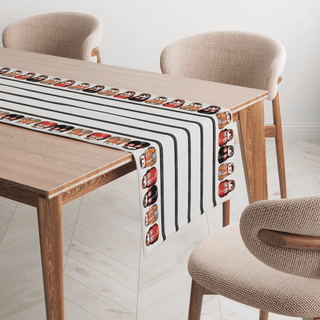 White Monkey Mask Table Runner