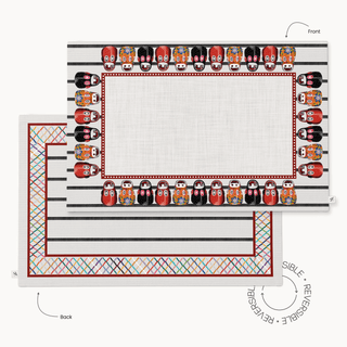 White Monkey Mask Reversible Placemat / Set 2