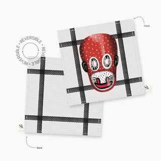 White Monkey Mask Coaster / Set 4