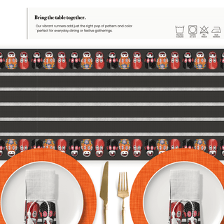 Black Monkey Mask Table Runner
