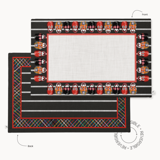 Black Monkey Mask Reversible Placemat / Set 2