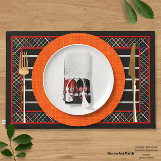 Black Monkey Mask Reversible Placemat / Set 2