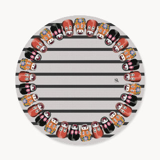 White Monkey Mask Charger Plate Cover