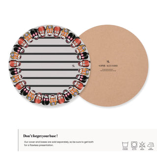 White Monkey Mask Charger Plate Cover